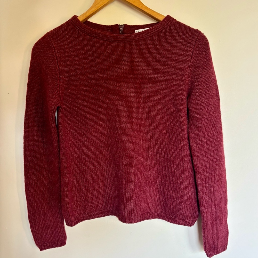 Brunello Cucinelli Women's Deep Red Cashmere Sweater - Picture 2 of 5